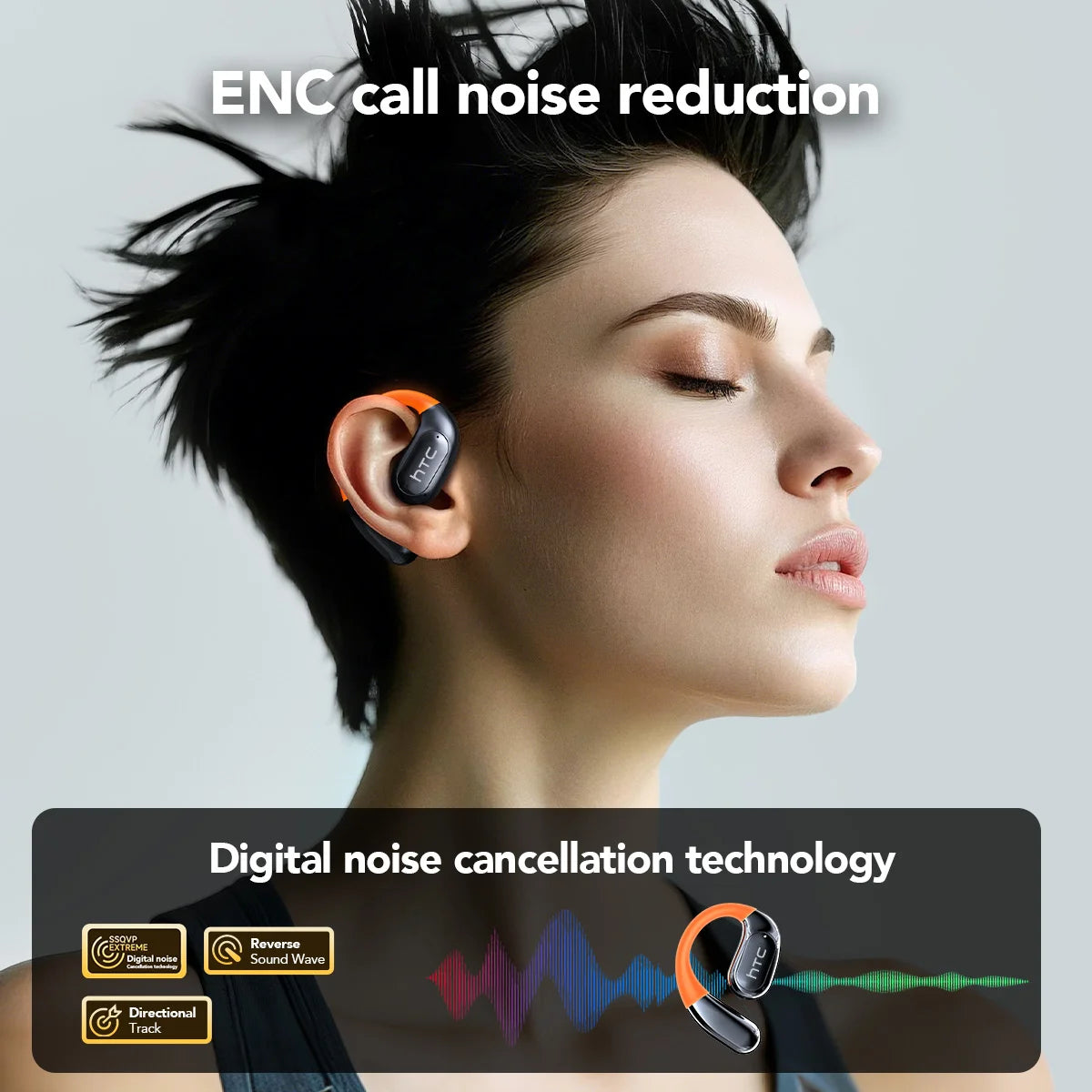 NE27 Bluetooth V5.4 Earphones OWS Sports Bluetooth Wireless Headphones AI Translator Earbuds LCD Touch Screen Open-Ear